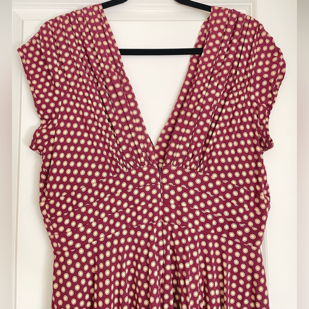 Trashy Diva Women's Medium 1940's Pin Up Style Midi Dress Polka Dot Vtg Print - Picture 14 of 16